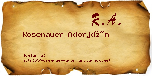 Rosenauer Adorján névjegykártya